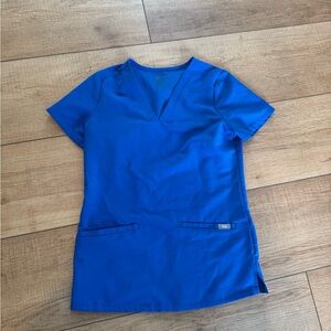 Figs Royal Blue Women's Casma three pocket Short Sleeve scrub top